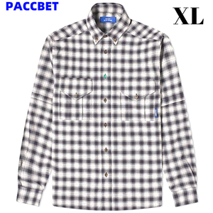 XL【PACCBET COTTON ZIP OFF SHIRT 2WAY PACC6B002-2 ラスベート チェックシャツ 長袖 半袖 2WAY RASSVET / PACCBET】