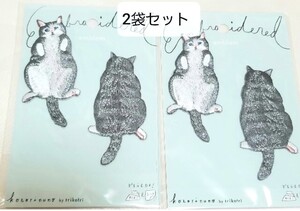 コッカ 猫 刺繍ワッペン 2袋 シール ハンドメイド