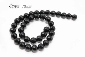 [*EA78-10] natural stone black onyx 10mm. sale 1 ream approximately 40cm onyx Power Stone ream [ postage nationwide equal 198 jpy ]