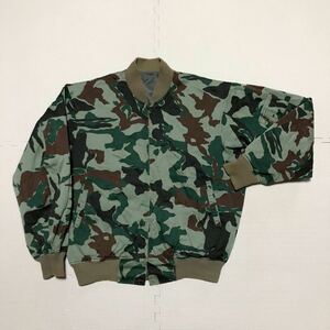 * self .. old camouflage bear . pattern military reversible MA-1 type jacket 