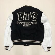 ★ ボードハウス キャプテンサンタ BLUE TRAD CLUB CREW BTC 袖革 スタジャン ジャケット XXL ゴールデンベアー Golden Bear 希少 ブラック_画像2