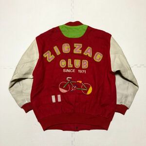 ★ ZIG ZAG CLUB ジグザグクラブ 80's 当時物 袖革 スタジャン ジャケット みゆき族 ハマトラ