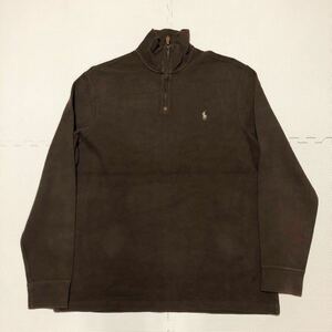 ★ Ralph Lauren ラルフローレン ハーフZIP スウェット L 茶