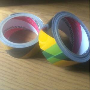 送料込即決■寺岡製作所 安全表示反射テープ 45㎜巾新品２つ トラテープ