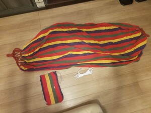 やわらか 布製 ハンモック 収納袋付き rainbow 150kg