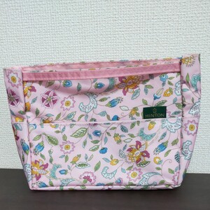 ミントン バッグインバッグ ポーチ マチあり MINTON ピンク 化粧品入れ ミニバッグ