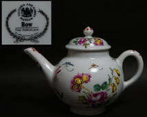 【閑】茶道具 イギリス製 BOW Fine Porcelainティーポット花蝶々急須☆3D1027■_画像1