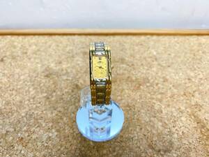  стоимость доставки 520 иен! ценный TECHNOS Virago наручные часы женские наручные часы серебряный × Gold разряженная батарея текущее состояние товар 