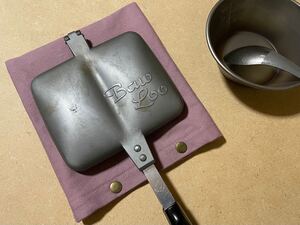 ホットサンドメーカーケース(ピンク) ホットサンドメーカー ケース カバー 鍋敷き アウトドア キャンプ キッチン 帆布