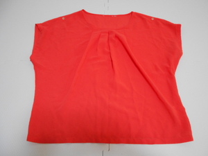 衣類 レディース 約Lサイズ 袖なしカットソー 透け素材 赤 管理番号254
