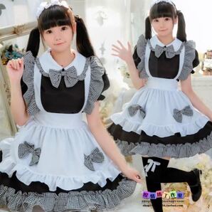 メイド 服 チェック柄 ロリータ ゴスロリ ゴシック ハロウィン 仮装 XLサイズ