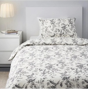 * IKEA Ikea * ALVINE KVISTaru vi -nek vi -stroke .. futon cover & pillow cover, white, gray <150x200/50x60cm> postage 520 jpy 2h