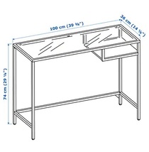 ☆ IKEA イケア ☆ VITTSJO ヴィットショー ラップトップテーブル, ブラックブラウン, リビング モダン＜100x36 cm ＞2ｈ_画像4