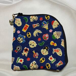 ハンドメイド L字ファスナーポーチ 小銭入れ