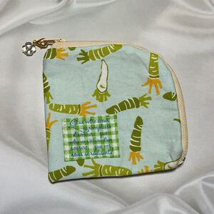 ハンドメイド L字ファスナーポーチ