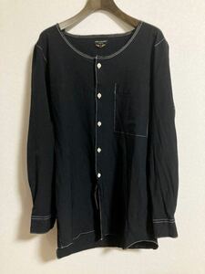 【美品】 COMME des GARCONS HOMME PLUS コムデギャルソンオムプリュス ポリエステル 縮絨 ノーカラー バンドカラー ロング シャツ S