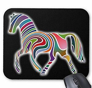  rainbow. horse. mouse pad ( black ground )( photo pad )