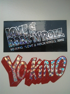 YO-KING LOVE＆ROCK′ROLL ソロLIVETOUR限定グッズステッカー未使用2枚SET 真心ブラザーズ シール グッズ 倉持陽一 桜井秀俊 