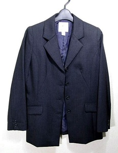  Kumikyoku KUMIKYOKU wool jacket lady's 2 dark blue beautiful goods 