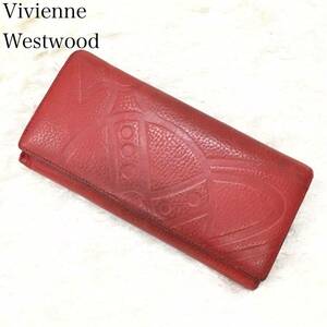 Vivienne Westwood LONDON ヴィヴィアンウエストウッド ロンドン 長財布 本革 レザー オーブロゴ 裏地総柄 赤