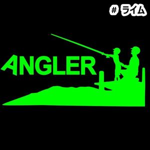 ★千円以上送料30×15.1cm【ANGLER-A】アングラー、釣り、フィッシング、釣りバカ、釣り竿、釣り人オリジナルステッカー(2)