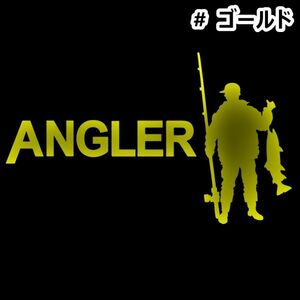 ★千円以上送料30×18cm【ANGLER-B】アングラー、釣り、フィッシング、釣りバカ、釣り竿、釣り人オリジナルステッカー(3)