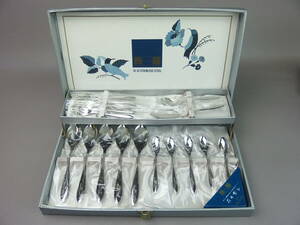 [ antique * cutlery ]*YUKIKO HANAI flower ... stainless steel 18-10** ornament vessel cutlery set 17 piece cp048stb. Western-style tableware 