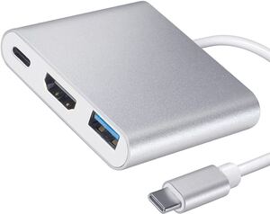 USB Type c HDMI 3-in-1 変換アダプター USB-C HDMI変換アダプター USB 3.0高速ポート 4K 高解像度 HDMIポート USB タイプC急速充電ポート