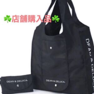 新品 DEAN&DELUCA 折りたたみエコバッグ ショッピングバッグ ブラック 店舗購入品