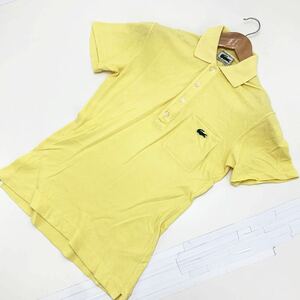 フランス製 ビンテージ ラコステ フレラコ イエロー 黄色 半袖 ポロシャツ 3サイズ 細身 70年代オリジナル キレイめ■BD104