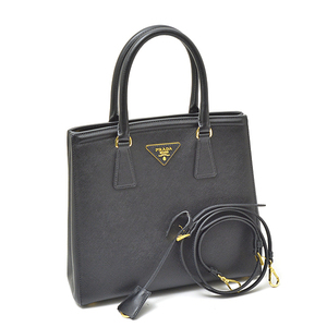 Prada Bag Ladies Saffiano 2WAY Handbag Black Leather B2490M PRADA [Used] Bag, Bag, Prada General, Handbag