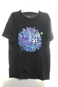 【Mサイズ】ビル　摩天楼　プリントTシャツ　黒【ｃ-73】