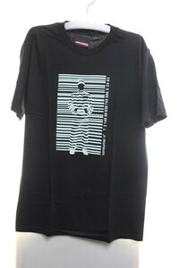 【Mサイズ】バーコ－ド　人間　プリントTシャツ　黒【ｃ-62】