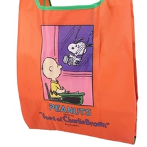 ♪新品　スヌーピー　Snoopy　折りたたみショッピングバッグ　No24　コミック　オレンジ　エコバッグ　PEANUTS_画像2