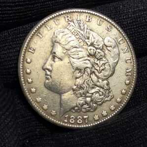 Ω1887年 アメリカ モルガンダラー 1ドル 米国リバティ レア記念 メダルコイン 希少骨董 古銭硬貨銀貨 外国復刻参考レプリカ BA22の画像4