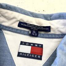 USA古着 90s Tommy Hilfiger シャンブレー シャツ / トミー ヒルフィガー ヴィンテージ オールド ボタンダウン 長袖 無地 ビッグ 90年代_画像3