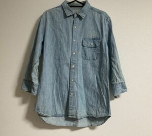 【美品】STOOGE&CO/7分丈/デニムシャツ/ロゴ/ジャケット/AZUL