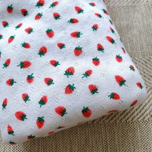 ニット生地*いちご*ハンドメイド*はぎれ