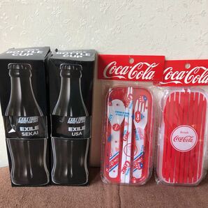 【未使用】コカコーラ　ボトルカップ　2個　と　カトラリーセット　2種　計4点