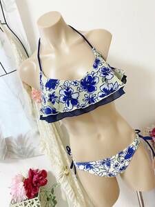 * Lady's swimsuit 9M*shu Lee n* Flare wire bikini : navy blue 