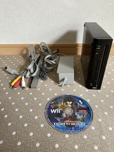 Nintendo 任天堂 ニンテンドー　Wii 本体　ACアダプター 付　ブラック　RVL-001 ＆遊戯王ファイブディーズ デュエルトランサー 付
