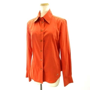 ヴィヴィアンウエストウッドレッドレーベル Vivienne Westwood RED LABEL シャツ 長袖 オーブ刺繍 オレンジ テラコッタ 2 イタリア製