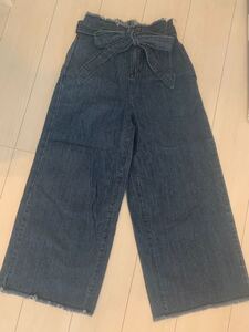 デニム ワイドパンツ デニムパンツ ハイウエストパンツ