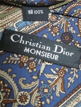 クリスチャンディオール Christian Dior 未使用品 微光沢 ネクタイ ペイズリー調 濃紺系ベース ネイビー F-004786 ゆうパケット_画像6