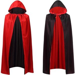 ハロウィンの服のコスプレ死神吸血鬼の黒いマント 仮装用マント 死神マント ゴースト フリーサイズ 大人用 と 子供用両方在庫 両面