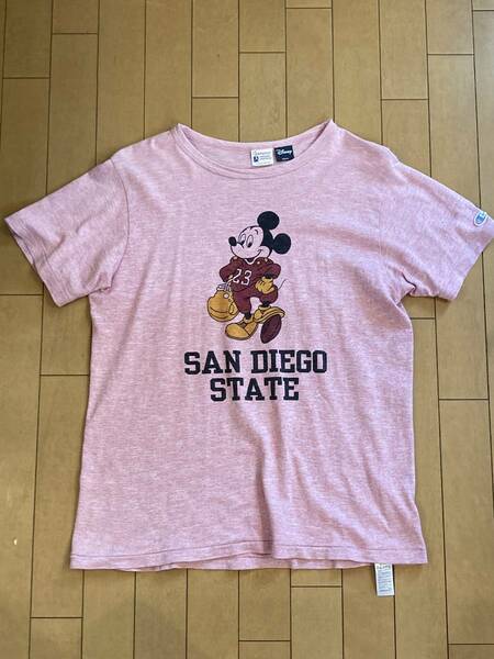 チャンピオン　ランタグ復刻　ディズニーミッキーコラボ　半袖Tシャツ　Lサイズ