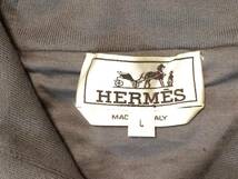 新品未使用 HERMES メンズ 長袖 パーカー Ｈ柄 ベージュ Ｌサイズ エルメス イタリア製 タグ付き _画像4