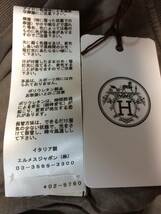 新品未使用 HERMES メンズ 長袖 パーカー Ｈ柄 ベージュ Ｌサイズ エルメス イタリア製 タグ付き _画像7