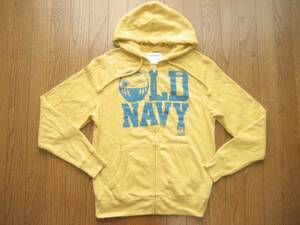 即決新品 OLD NAVY / オールドネイビー / ジップアップパーカー / XS / 黄色系 / マスタード系 綿混紡素材 / 大きめなのでメンズかも?