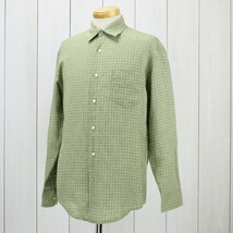 J.CREW 　ジェイクルー　麻１００％　チェック柄　リネン　長袖シャツ　Ｓ_画像1